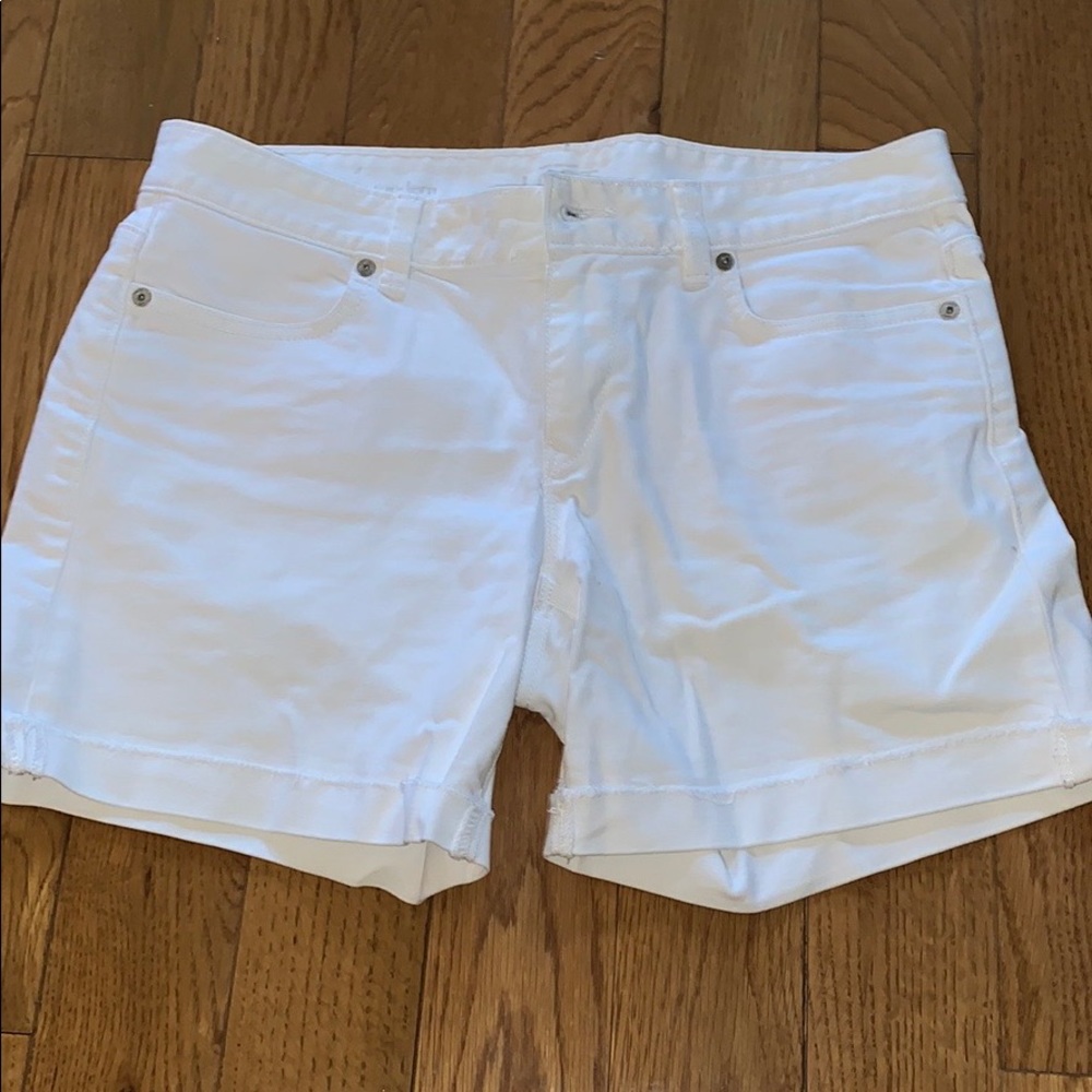 White LOFT jean shorts